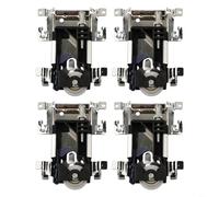 FACAIIO Lot de 4 roulettes coulissantes pour porte - Roues inférieures robustes de 30 kg avec clip anti-saut - Poulie silencieuse en nylon pour armoire en bois - Rail de rechange - Noir argenté