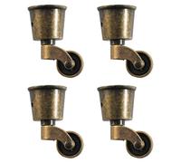 FACAIIO Lot de 4 roulettes de meubles en alliage de zinc antidérapantes et résistantes à l'usure pour canapés, chaises, tables, 6,8 x 5,1 x 3,8 cm, bronze