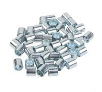 FACAIIO Lot de 50 entretoises de roue de patins à roulettes, manchons de roulement en métal, 10 mm DE x 8 mm ID x 10 mm de long, bagues argentées pour patins à roues alignées et roues afin de réduire