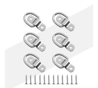 FACAIIO Lot de 6 ancrages d'arrimage à anneau en D | Anneaux d'arrimage robustes - Capacité de charge de 400 kg - Pour camion, remorque, bateau, kayak, garage - Avec vis M5
