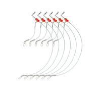 FACAIIO Lot de 6 leaders de pêche avec émerillons et perles, test de 40,8 kg pour le leader principal, poignée d'alimentation de 25 kg, pour la pêche en eau salée et la pêche de fond