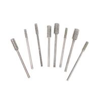 FACAIIO Lot de 8 têtes de meulage émeri avec tige de 2,35 mm, pointe cylindrique pour céramique, verre, pierre de jade, sculpture et polissage de précision, diamètre de tête de 2,5/3/4/6 mm