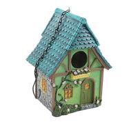 FACAIIO Mangeoire à oiseaux en résine à suspendre pour jardin, boîte résistante aux intempéries, décoration artistique pour jardin