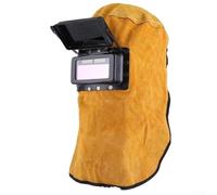 FACAIIO Masque de soudage avec filtre auto-obscurcissant avec énergie solaire, capuchon en cuir de vache pour plus de confort et de résistance à la chaleur