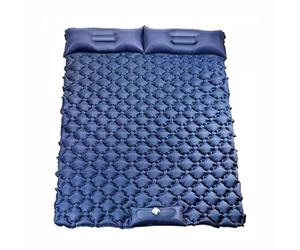 FACAIIO Matelas de camping gonflable extra épais de 8,9 cm - Matelas de couchage léger double auto-gonflant avec design hexagonal confortable, portable pour randonnée et randonnée, bleu marine