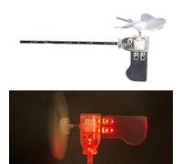 FACAIIO Mini générateur d'éolienne avec lumière LED rouge, rotation à 360 °, aide pédagogique à l'énergie éolienne pour démonstration d'énergie renouvelable