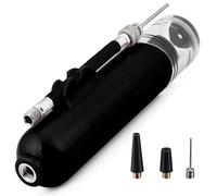 FACAIIO Mini pompe à ballon portable pour basket-ball, football, volley-ball - Gonfleur à main double action avec tuyau flexible et kit de buse (noir)