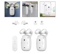 FACAIIO Moteur d'ouvre-rideau électrique rechargeable 4000 mAh, télécommande sans fil pour tringle romaine en forme de U, rail blanc