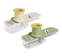 FACAIIO Moulin à ail 3 en 1 avec lames en acier inoxydable, trancheuse et broyeur de légumes de qualité alimentaire pour ail, concombre, carottes, garde mains et boîte de rangement, cuisine facile à
