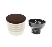 FACAIIO Moulin à café en silicone avec couvercle en bois de noyer, capacité de 140 g, outil de nettoyage pour broyeurs à trémie