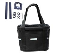 FACAIIO Panier avant amovible pour vélo avec dragonne, 35 x 27 x 26 cm, polyester 600D et cadre en aluminium pour transport d'animaux de compagnie, épicerie, camping, noir