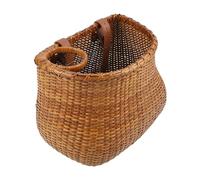 FACAIIO Panier de vélo en rotin avec porte-gobelet, pour un usage quotidien, 29 x 20,5 x 23 cm