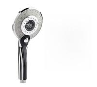 FACAIIO Pommeau de douche LED à changement de couleur, indicateur de température de l'eau en temps réel, 3 modes de débit, mélange de massage de pluie, installation simple, ABS argenté