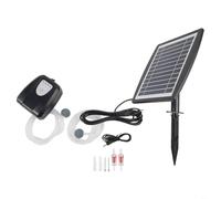 FACAIIO Pompe à oxygène solaire 3 W avec batterie de 2600 mAh pour étang à poissons ou aquarium, aérateur silencieux améliore la qualité de l'eau et soutient une vie aquatique saine, chargement USB ou