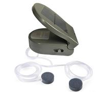 FACAIIO Pompe à oxygène solaire pour bassin avec batterie de 2600 mAh, aérateur portable à 3 modes pour aquarium, chargement USB pour pêche en plein air (gris, 2600 mAh)