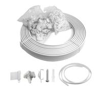 FACAIIO Rail de rideau de plafond flexible et pliable en PVC avec renfort en métal, kit de rail blanc de 3 mètres avec poulies et supports