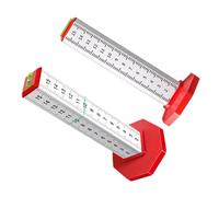 FACAIIO Règle de marquage de hauteur égale double face transparente pour échelle en alliage d'aluminium épais léger portable plafond et sol carrelage pour carrelage rouge