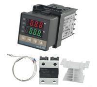 FACAIIO REX-C100 Contrôleur de température PID pour SSR 40A avec thermocouple de type K, kit dissipateur de chaleur, 0-1300°C, AC 100-240V