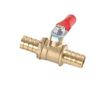 FACAIIO Robinet à boisseau sphérique en laiton 6 mm 8 mm 10 mm 12 mm Tuyau cannelé pour l'arrêt de conduite d'eau, air et gaz, type à passage direct avec corps forgé et poignée à levier