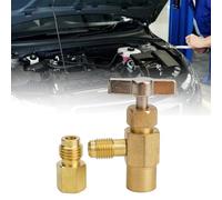 FACAIIO Robinet auto-scellant R1234yf A/C avec poignée en T, AC 1/2" pour ME LH femelle, SAE 1/4" pour mâle pour tuyau R12, comprend 2 adaptateurs : SAE F 1/4" vers SAE 1/2" pour M pour R134a