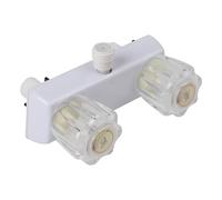 FACAIIO Robinet de douche de rechange avec inverseur, double bouton de valve à 2 trous pour camping-car, caravane, remorque de voyage, 16 x 5 x 11 cm, ABS pour matériau