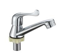 FACAIIO Robinet simple de lavabo d'eau froide en alliage de zinc avec chrome poli, robinet moderne monté pour éviers basse/haute pression