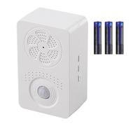 FACAIIO Sonnette sans fil avec détecteur de mouvement Angle de vision de 120 degrés Enregistrement vocal personnalisé pour magasin restaurant Blanc