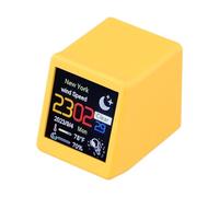 FACAIIO Station météo intelligente avec grand écran de 3,9 cm pour la maison, thermomètre numérique intérieur et extérieur, pour villes mondiales, alimentation USB-C, blanc