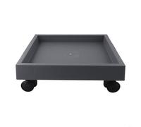 FACAIIO Support de plante carré gris sur roulettes, pas de montage nécessaire, plateau pour pot de fleurs pour extérieur, grande capacité de charge (intérieur 27 cm)