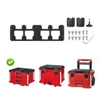 FACAIIO Support de rangement avant pour boîtes à outils compactes, organiseur de montage en aluminium anodisé, installation par perçage avec vis de réglage, noir
