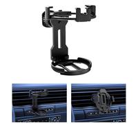 FACAIIO Support de téléphone de voiture avec tasse pour le montage, support de sortie pliable 2 en 1 pour un ajustement universel jusqu'à 75 mm de diamètre, base antidérapante en silicone ABS, noir