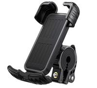 FACAIIO Support de téléphone moto en alliage d'aluminium pour appareils de 11,9 à 17,8 cm, anti-secousses avec poignée en silicone, pour guidon de 15 à 40 mm de diamètre