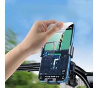 FACAIIO Support de téléphone pour moto en ABS et PC noir avec protections antidérapantes et rotation complète mains sûres