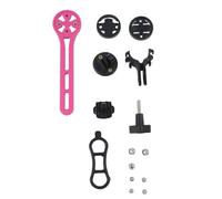 FACAIIO Support d'ordinateur de vélo, pour Bryton, pour Cateye - Extension centrale de guidon intégrée avec 3 bases d'adaptateur, support de lumière, réglage à 180°, nylon, 45 g, noir