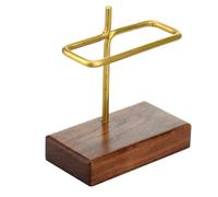 FACAIIO Support en bois pour filtre à café et papier pour cuisine, bureau, café - Support de rangement en aluminium noyer, base 120 x 65 mm, hauteur 135 mm