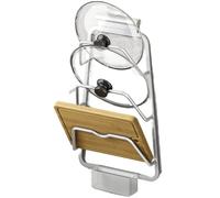 FACAIIO Support universel pour couvercles de casseroles de cuisine | Organiseur vertical peu encombrant avec étagères antidérapantes et fentes en U | Design en aluminium étanche sans perçage