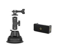 FACAIIO Support ventouse pour INSTA360 X5, X4, X3 Series - Base réglable à double tête sphérique avec 1 vis de 10,2 cm pour surfaces lisses