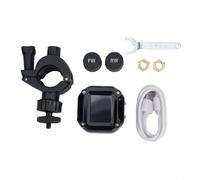 FACAIIO Système TPMS sans fil pour moto avec 2 capteurs externes, écran LCD en temps réel et alarme vocale pour la sécurité du vélo