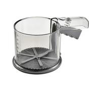 FACAIIO Tamis à farine pour la cuisson, double couche fine pour maille avec poignée à presser à une main, écran rotatif pour farine et sucre pour matcha sans grumeaux, gris