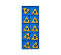 FACAIIO TCMT16T304-HMP NC3020 Lot de 10 inserts de tournage en carbure d'acier inoxydable et fonte pour tour CNC et coupe intermittente