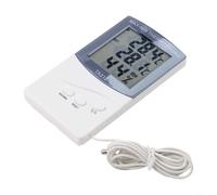 FACAIIO Thermomètre hygromètre numérique d'intérieur et d'extérieur avec sonde, écran LCD, écran mural, moniteur de température et d'humidité pour maison, jardin, bureau, modèle TA318, blanc