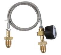 FACAIIO Tuyau adaptateur de station de recharge pour BS 341 No. 3 UK Argon Cylindre, G 5/8", filetage RH 90 cm, acier inoxydable tressé, haute pression