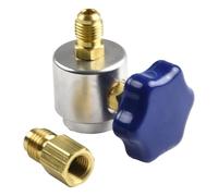 FACAIIO Vanne de robinet auto-scellante 1/2 16 ACME pour R134A avec convertisseur AD01 compatible avec connecteur femelle SAE 1/4 pour tuyau de charge AC
