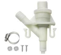 FACAIIO Vanne d'eau pour WC à pédale Dometic RV modèle 385311641 avec filtre intégré, plastique, blanc, 10,5 x 1,9 cm