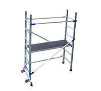 FACAL Petit échafaudage mobile P6 en aluminium pour tous les travaux à la maison et à la maison avec une hauteur de travail maximale de 2,90 m.