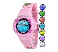 Facasu Montre Digitale pour Enfants - Numérique Lumineuse Colorée, Étanche pour Filles et Garçons, Sport d'extérieur avec Alarme Chronomètre 4-8 Ans