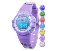 Facasu Montre Numérique Enfant,Montre Filles Garçons Digitale,Montre étanche Lumineuse Colorée pour Tout-Petits,Montre de Sport d'extérieur avec Alarme Chronomètre Enfants de 4 à 8 Ans
