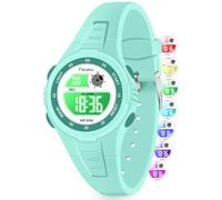Facasu Montre Numérique Enfants Filles Garçons,50M étanche avec Lumière Colorée,Chronomètre,Alarme,Fonctions 12/24 h,Cadeau pour Enfants de 4 à 15 Ans (Vert)