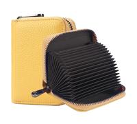 FACATH Étui pour cartes avec compartiment à monnaie - Étui pour cartes de crédit en cuir avec beaucoup d'espace pour jusqu'à 20 cartes - Portefeuille pour homme et femme avec protection RFID NFC