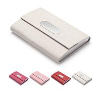 FACATH Porte-cartes de visite en cuir synthétique - Blanc